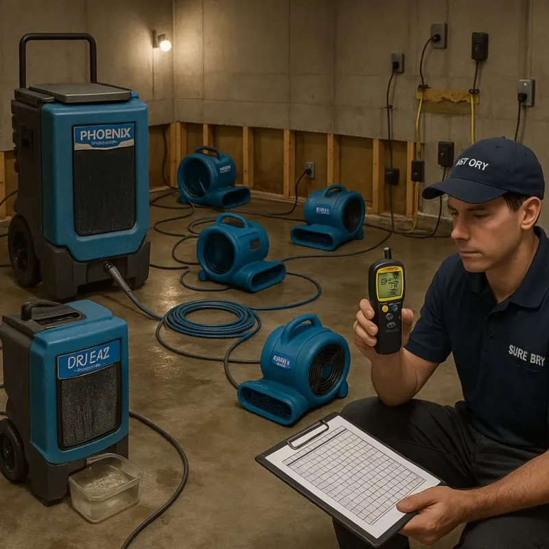 Structural Drying and Dehumidification process in San Mateo County, CA